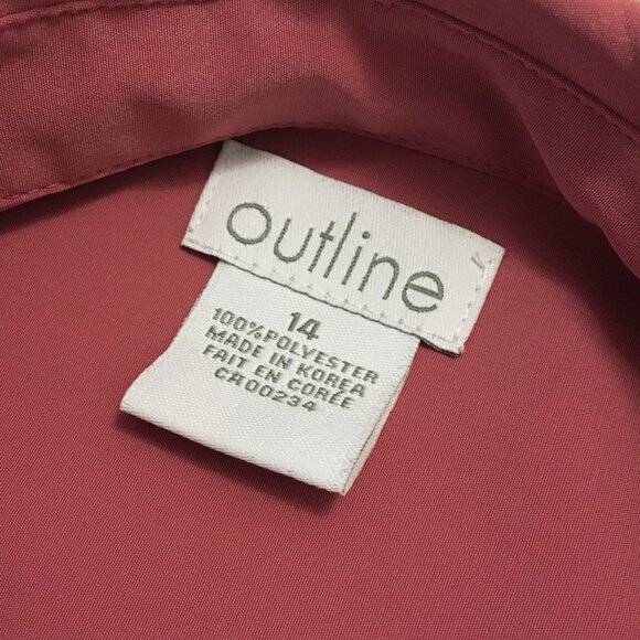 Outline Korean Blush Pink Slinky Pleated Button Down Shirt - Picture 11 of 16